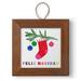 The Holiday Aisle® Christmas Hanging Photo Ornament Wood in Brown/Green/Red | 5.25 H x 5.25 W in | Wayfair F8995CA26E1245A39E0CAA1138A25E14