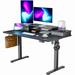 17 Stories Electric Height Adjustable Standing Desk Wood in Black | 48 W x 24 D in | Wayfair 0E075279DB2E4E90AFA53E6284A78132