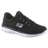 Slip-On Sneaker SKECHERS "Summits", Damen, Gr. 39, schwarz, Textil, Synthetik, sportlich, Schuhe, Slipper, Freizeitschuh, Komfortschuh mit gepolstertem Schaftrand