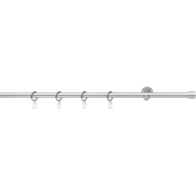 Gardinenstange GOOD LIFE "CAP" Gr. 2, grau (chromfarben), L:230cm Ø:16mm, Metall, Kunststoff, Gardinenstangen, mit Ringen Image