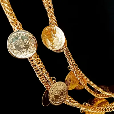 Pendentif pièce de monnaie turque plaqué or pour femmes bijoux pour patients turcs cadeaux de