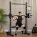 Soozier Adjustable Squat Rack with Pull Up Bar, Barbell and Weight Rack, Barbell Stand Weight Lifting Equipment Power Rack