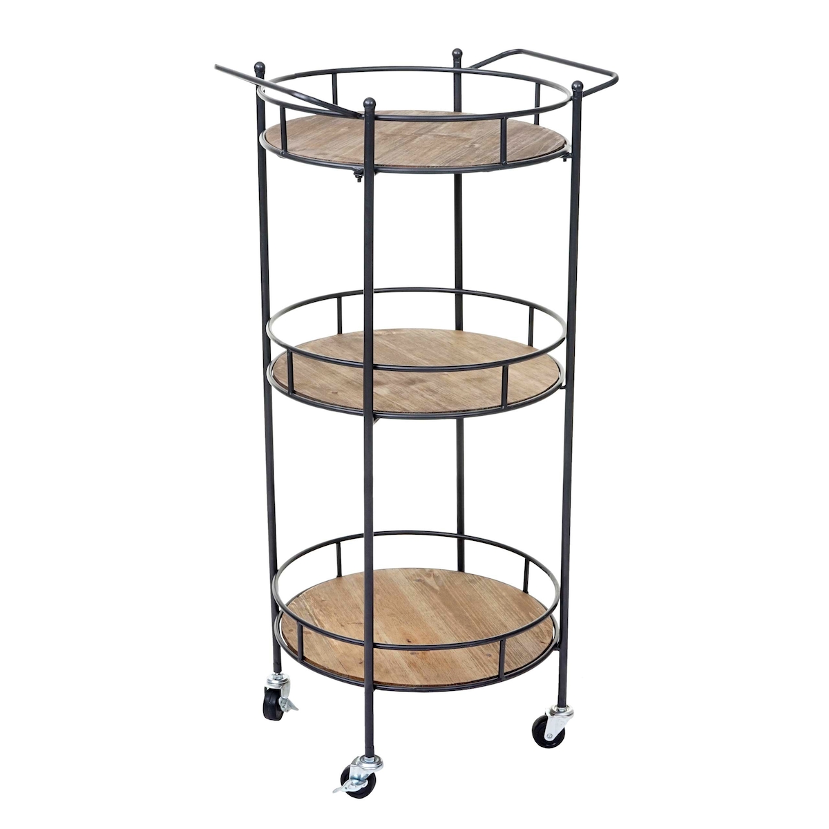 Mendler Servierwagen HWC-A43, Barwagen Teewagen, Tanne Holz massiv Vintage 100x50x43cm Image