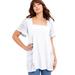 Plus Size Women's Short-Sleeve Lace Tunic by June+Vie in White (Size 18/20)