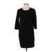Old Navy Casual Dress - Shift Crew Neck 3/4 sleeves: Black Print Dresses - Women's Size X-Small