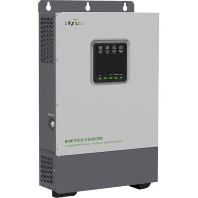 OFFGRIDTEC Wechselrichter "IC-24/3000/100/80 Kombi 3000W 100A" Wandler mit MPPT Laderegler 80A Ladegerät 24V 230V grün (schwarz, grau, grün) Elektroinstallation