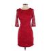I.N. San Francisco Cocktail Dress: Red Jacquard Dresses - Women's Size 5