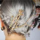 Épingle à cheveux en alliage de feuilles de branche de bois de cerf en métal pour femmes et filles