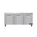 Continental SW72N 72" Worktop Refrigerator w/ (3) Sections, 115v, Silver