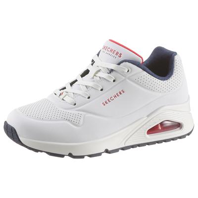 Wedgesneaker SKECHERS "Uno - Stand on Air", Damen, Gr. 35, weiß, Lederimitat, sportlich, Schuhe Modernsneaker Sneaker lo