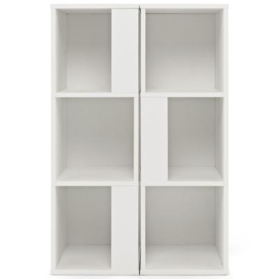 Costway 3-Tier 6 Cube Freestanding Bookcase with Anti-toppling Device-White