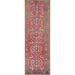 Red Ardebil Persian Vintage Runner Rug Handmade Wool Carpet - 3'4" x 11'6"