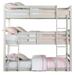 Ronnie Twin over Twin over Twin Separatable Triple Bunk Bed with Reversible Rail Ladder, Light Gray