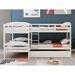 White Twin over Twin L-Shaped Bunk Bed with Trundle Max for 5 People, 119.2''L*79.5''W*62.5''H, 228LBS