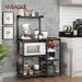 Baker’s Rack with Shelves, Kitchen Shelf with Wire Basket, 6 S-Hooks, Microwave Oven Stand, Utility Storage for Spices, Pots
