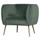 Fauteuil club confortable en velours, chaise vert