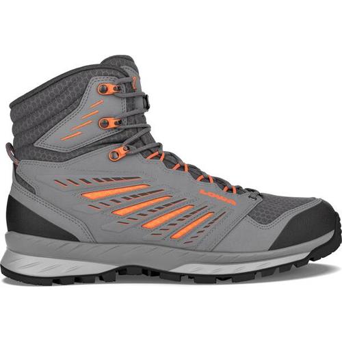 LOWA Herren Trekkingstiefel TREK EVO GTX MID, Größe 43 ½ in GRAU/FLAME