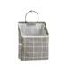 Wall-Hanging Storage Bags Desktop Organizer Basket Canvas Basket With Side Mesh Pocket Decorative Organizer Bin For Home Grey Plaid