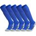 APTESOL Knee High Soccer Socks Team Sport Cushion Socks for Boys Girls Men Women [5-Pair Blue XS]