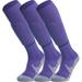 APTESOL Knee High Soccer Socks Team Sport Cushion Socks for Boys Girls Men Women [3-Pair Purple S]