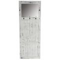 Mendler Garderobe Wandgarderobe mit Spiegel Wandhaken 180x65x7cm, Shabby-Look, Vintage ~ weiß