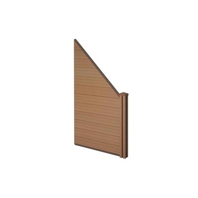 Mendler WPC-Sichtschutz Sarthe, Windschutz Zaun, WPC-Pfosten ~ Erweiterungselement schräg rechts, 0,98m teak Image