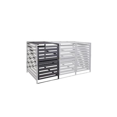 Mendler XL 1er-/2er-Mülltonnenverkleidung Erweiterung HWC-H62, Mülltonnenbox, 110x65x93cm Massiv-Holz ~ anthrazit Image