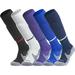 APTESOL Knee High Soccer Socks Team Sport Cushion Socks for Boys Girls Men Women [5-Pair Multicolor M]
