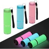 9 LED Glow in Dark Flashlights 6 Pack Rubber Coated Mini Flashlights with Straps Portable Handy Lights for Camping Hiking Indoor Assorted Colors