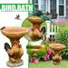 wofedyo Home Decor Resin Birdbath Polyresin Antique Garden Bird Bath For Home Garden Yard Bedroom Decor yellow 30*20*10