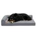 FurHaven Pet Products Paw-Quilted Cooling Gel Memory Foam Deluxe L-Chaise Pet Bed for Dogs & Cats - Titanium Large