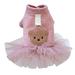 Aosijia Pet Dress Clothes Coral Fleece Cute Little Square Bear Small Dog Clothing Cat Winter Warm Teddy Pet Clothes XS