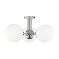Mitzi H105603 Stella 3 Light 18-1/4 Wide Semi-Flush Globe Ceiling Fixture - Nickel