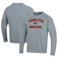 Men's Under Armour Gray Virginia Tech Hokies Wrestling All Day Arch Fleece Pullover Sweatshirt