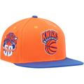 Men's Mitchell & Ness Orange/Blue New York Knicks Hardwood Classics 50th Anniversary Team Side Fitted Hat