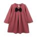 Dadaria Baby Girl Clothes 2-8 Years Fall Winter Bowknot Solid Color Loose Woolen Dress Pink 3-4 Years Toddler