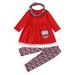 JDEFEG Baby Girl Clothes 6 Months Summer Kids Toddler Baby Girls Autumn Winter Print Cotton Long Sleeve Tops Pants Headbands Outfits Clothes 6 Month Girl Dress Cotton Red 110