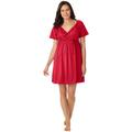 Plus Size Women's Short-Sleeve Lace Top Gown by Amoureuse in Classic Red (Size 2X)