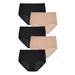 Plus Size Women's Nylon Brief 5-Pack by Comfort Choice in Nude Black Pack (Size 9) Underwear