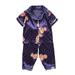 JDEFEG 6-12 Month Girl Clothes Baby Girl Boy Pajamas Sleepwear Set Cartoon Button 2Pcs Tops and Pants Baby Girl Robe Polyester Navy 100