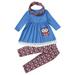 JDEFEG Baby Girl Clothes 6 Months Summer Kids Toddler Baby Girls Autumn Winter Print Cotton Long Sleeve Tops Pants Headbands Outfits Clothes 6 Month Girl Dress Cotton Blue 110