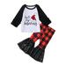 TAIAOJING Baby Toddler Girl Outfits Fall Winter Clothes Girls Winter Long Sleeve Alphabet Santa Hat Print Tops Pants 2PCS Outfits Clothes Set For s Clothes Xmas Christmas Fall Outfits 3-4 Years