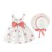 Sleeveless Princess Dresses Hat Baby Girls Outfits Dot Kids Toddler Bow Girls Outfits&Set