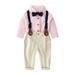 Bowtie Gentleman 2PCS Tops Toddler Set Suspender Baby Pants T-Shirt Boys Kids Boys Outfits&Set