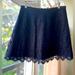 J. Crew Skirts | J.Crew Gorgeous Blue Lace Over Black Underlay Skirt. Size 4. Excellent Condition | Color: Black/Blue | Size: 4