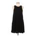H&M Casual Dress - Mini Crew Neck Sleeveless: Black Print Dresses - Women's Size Small
