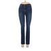 J.Crew Jeans - Mid/Reg Rise Skinny Leg Denim: Blue Bottoms - Women's Size 25 - Dark Wash