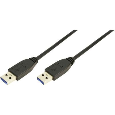 USB-Kabel usb 3.2 Gen1 (usb 3.0 / usb 3.1 Gen1) usb-a Stecker, usb-a Stecker 3.00 m Schwarz