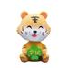 Car board Ornament Cartoon Tiger Head Doll Mini Statue with Adhesive Bottom Chinese Zodiac Decor C