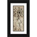 Stimson Diane 12x24 Black Ornate Wood Framed with Double Matting Museum Art Print Titled - Grasses 3 Brown